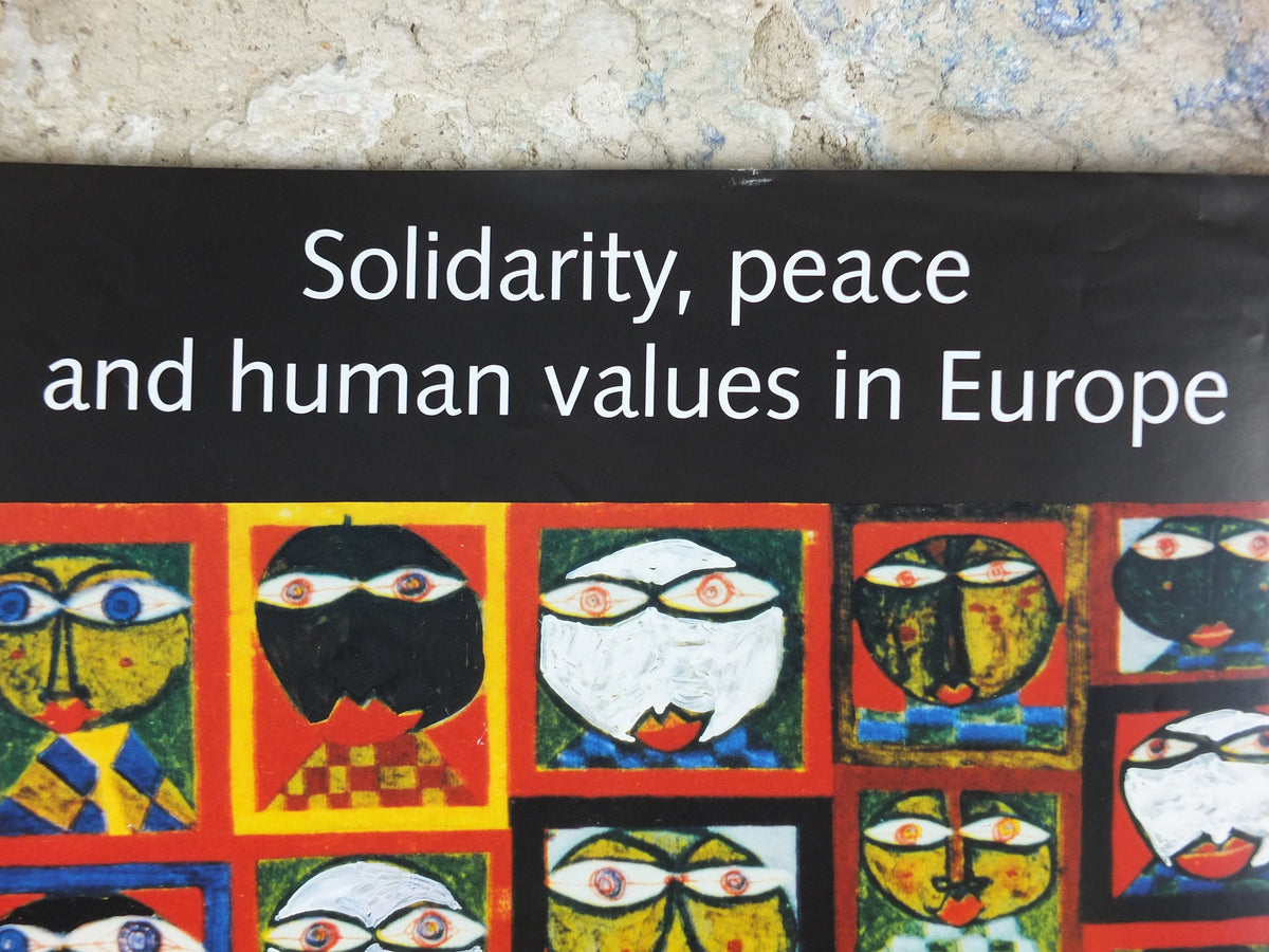 1994 Council of Europe Poster, by Friedensreich Hundertwasser, Human Rights, democracy and the rule of law in Europe, wall art decor