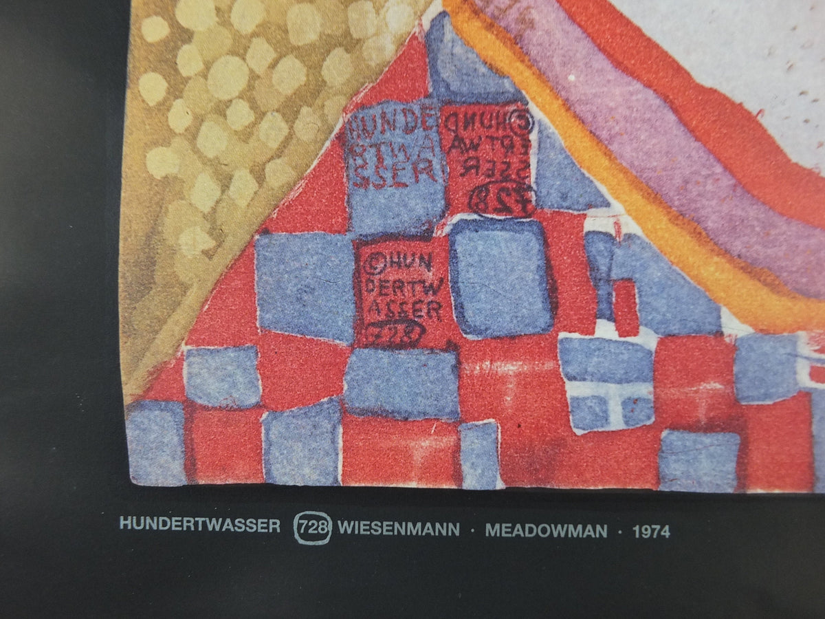 1991 Friedensreich Hundertwasser Poster, Meadowman, Wiesenmann, L'Homme Pre, 728, original poster, wall art decor