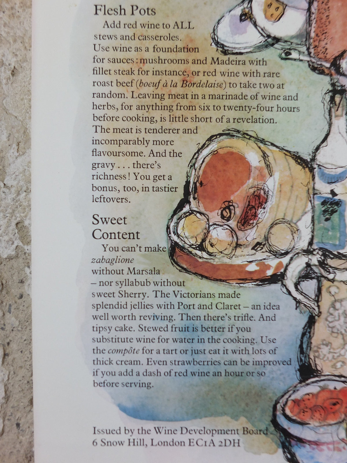 1970s Wine in the Kitchen Poster, from Wine Development Board, Winery, Beaujolais Medoc Bourdeaux Languedoc Viticulture print wall art decor
