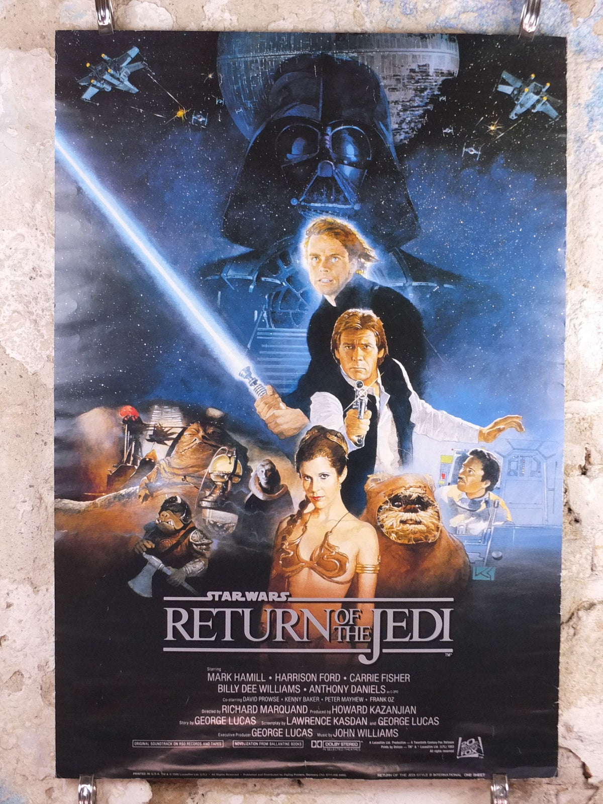 1995 Return of the Jedi Poster, International Star Wars Style B, by Kazuhiko Sano, Zigzag Germany variation, film wall art decor