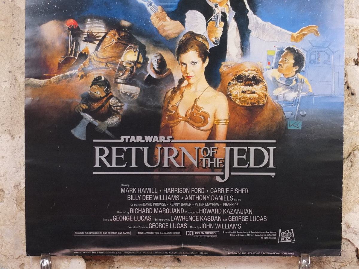 1995 Return of the Jedi Poster, International Star Wars Style B, by Kazuhiko Sano, Zigzag Germany variation, film wall art decor