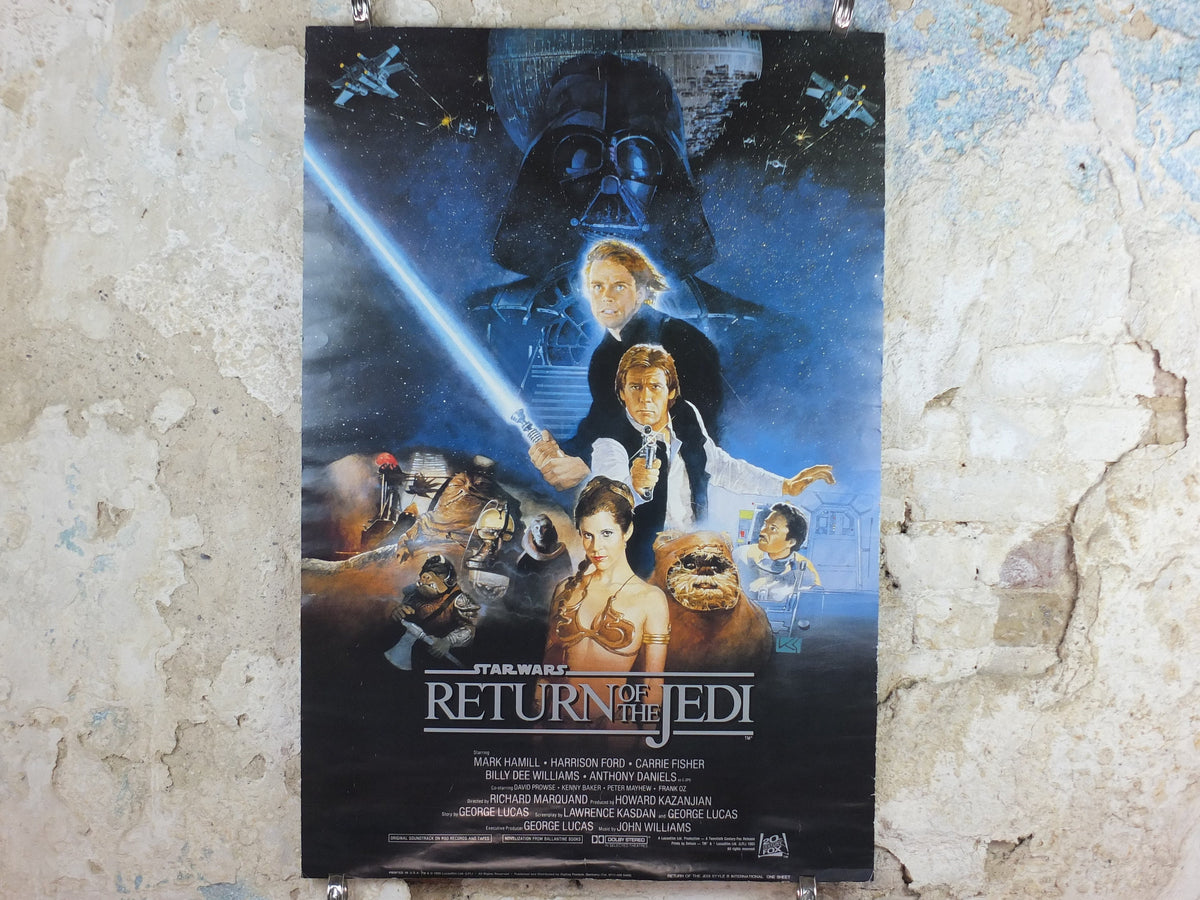 1995 Return of the Jedi Poster, International Star Wars Style B, by Kazuhiko Sano, Zigzag Germany variation, film wall art decor
