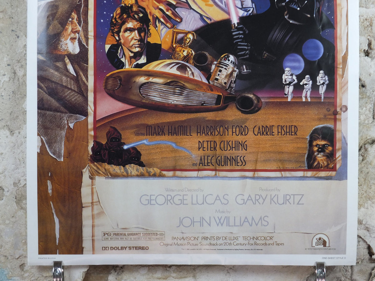 1995 Star Wars Style D Poster, by Zigzag Posters Germany, Mark Hamill, Harrison Ford, Carrie Fisher, wall art cinema film memorabilia