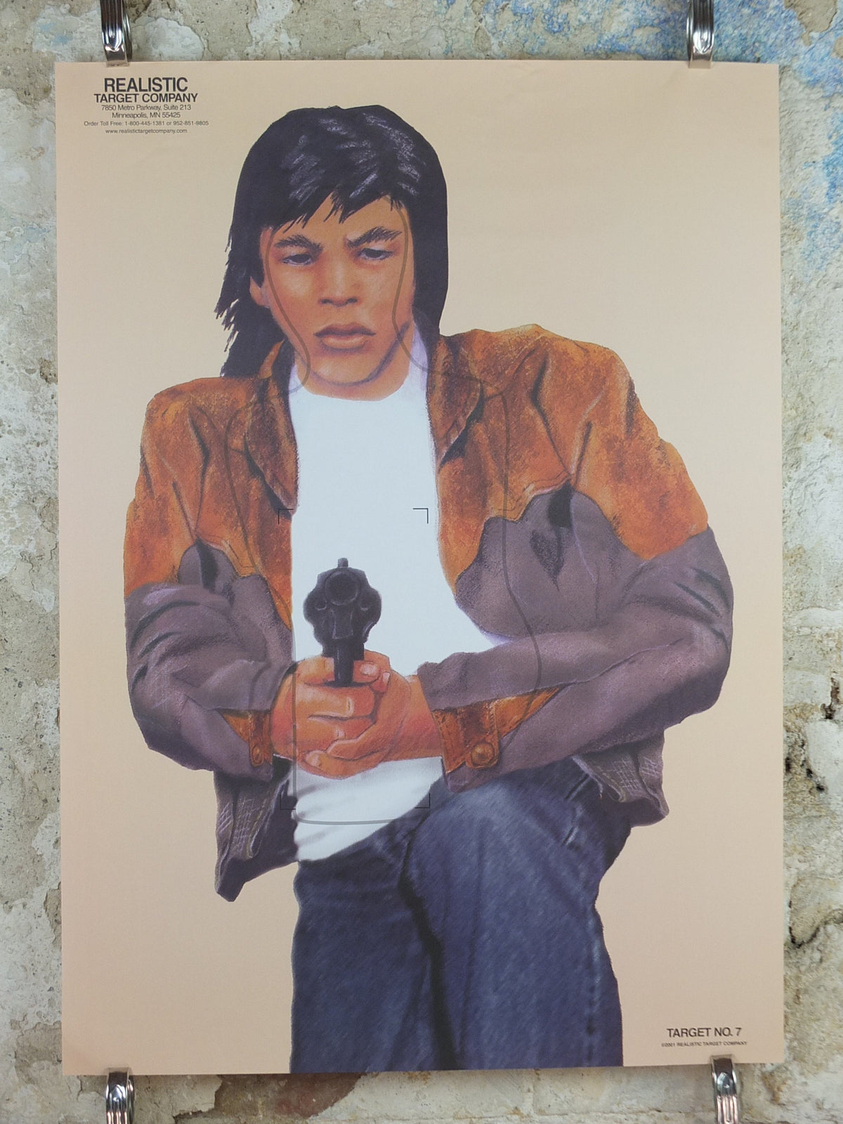 2001 Vintage Criminal Target Poster, #7 Realistic Target Company, Minneapolis, Law Enforcement, comic cartoon gun police, wall art decor