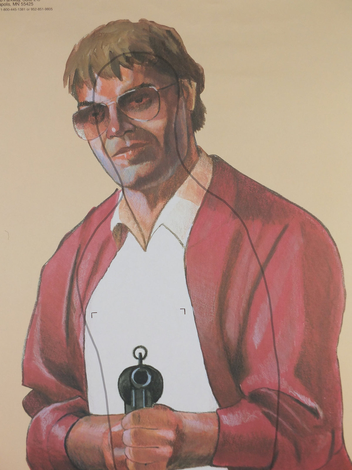 1991 Vintage Criminal Target Poster, #1 Realistic Target Company, Minneapolis, Law Enforcement, comic cartoon gun police, wall art decor