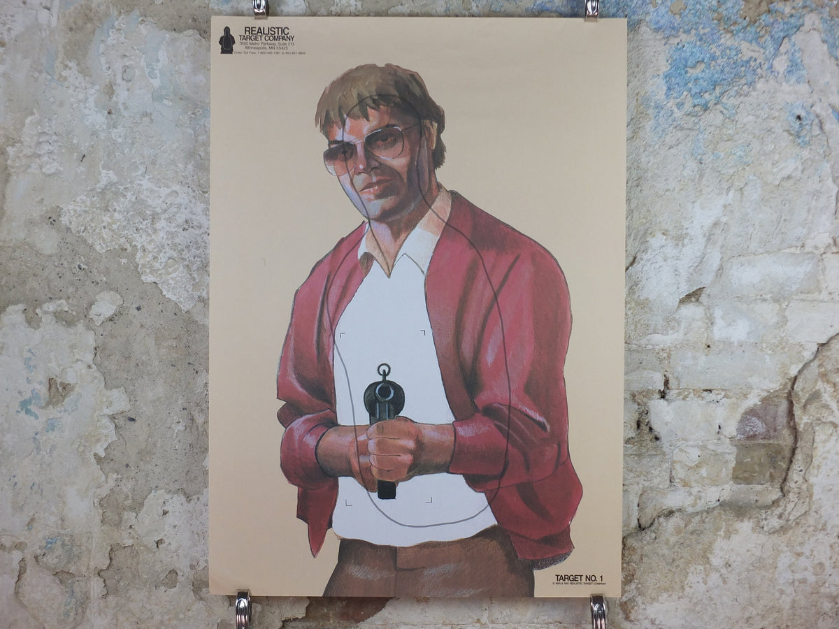 1991 Vintage Criminal Target Poster, #1 Realistic Target Company, Minneapolis, Law Enforcement, comic cartoon gun police, wall art decor