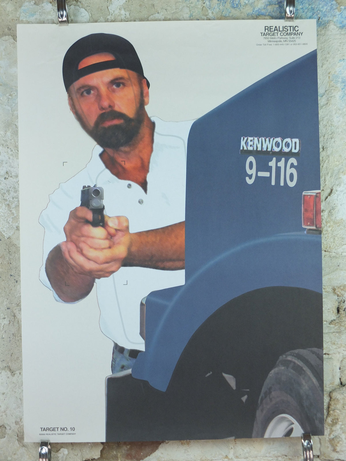 2000 Vintage Criminal Target Poster, #10 Realistic Target Company, Minneapolis, Law Enforcement, comic cartoon gun police, wall art decor