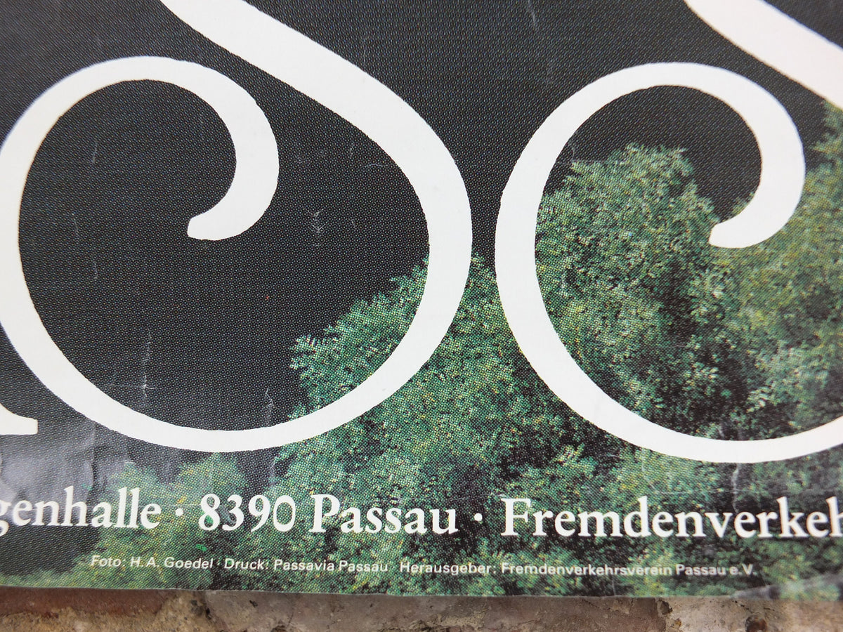 1970s Passau Germany Poster, Danube River, Bavaria, travel tourism holiday vacation wall art decor
