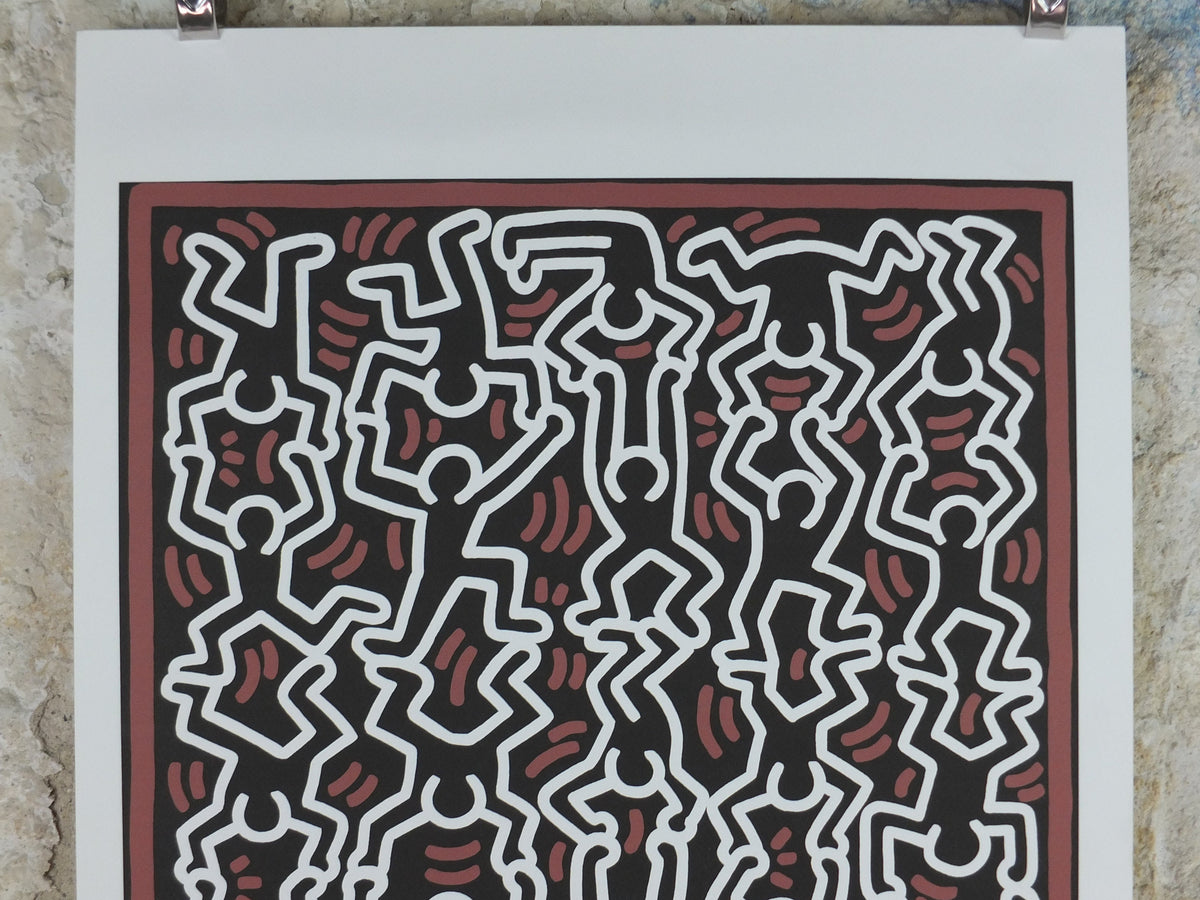 1990 Keith Haring Poster, Untitled, supporting figures, Limited Edition of 150, Keith Haring Foundation Prints, Pop Art, Street, wall decor