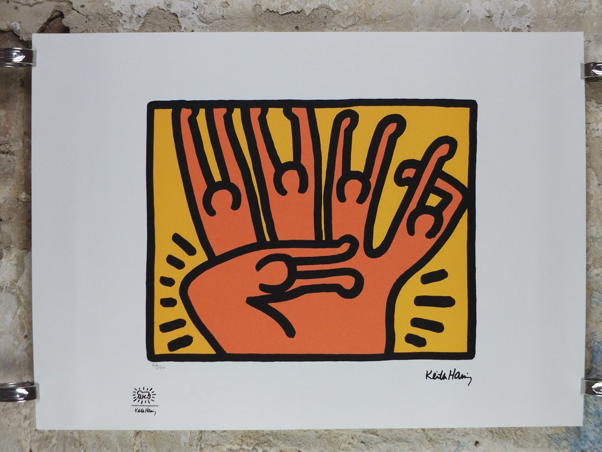 1990 Keith Haring Poster, Pop Shop VI Plate 3 1989, Limited Edition of 150, Keith Haring Foundation Prints, Pop Art, Street, wall art decor