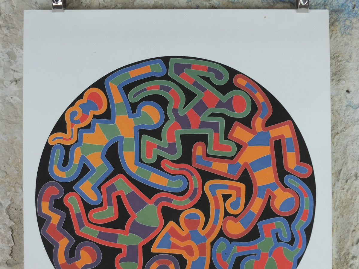 1990 Keith Haring Poster, Monkey Puzzle 1988, linking, Limited Edition of 150, Keith Haring Foundation Prints, Pop Art, Street, wall decor