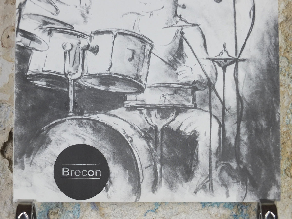 1993 Mainly Jazz Again Poster, Russel Gilbrook on drums, jazz music, by Valerie Ganz, at the Brecon Library Gallery, wall art decor