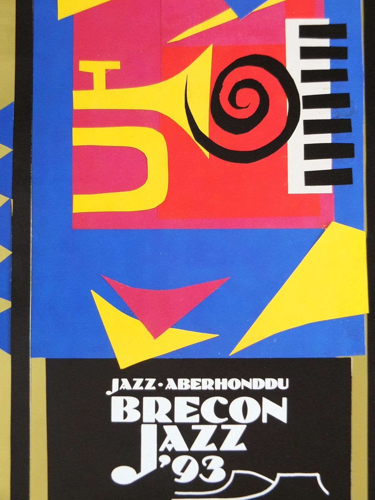 1993 Brecon Jazz 93 Poster, jazz music, Brecon Beacons, Wales, European Arts Festival, by Glenn Cour, wall art decor