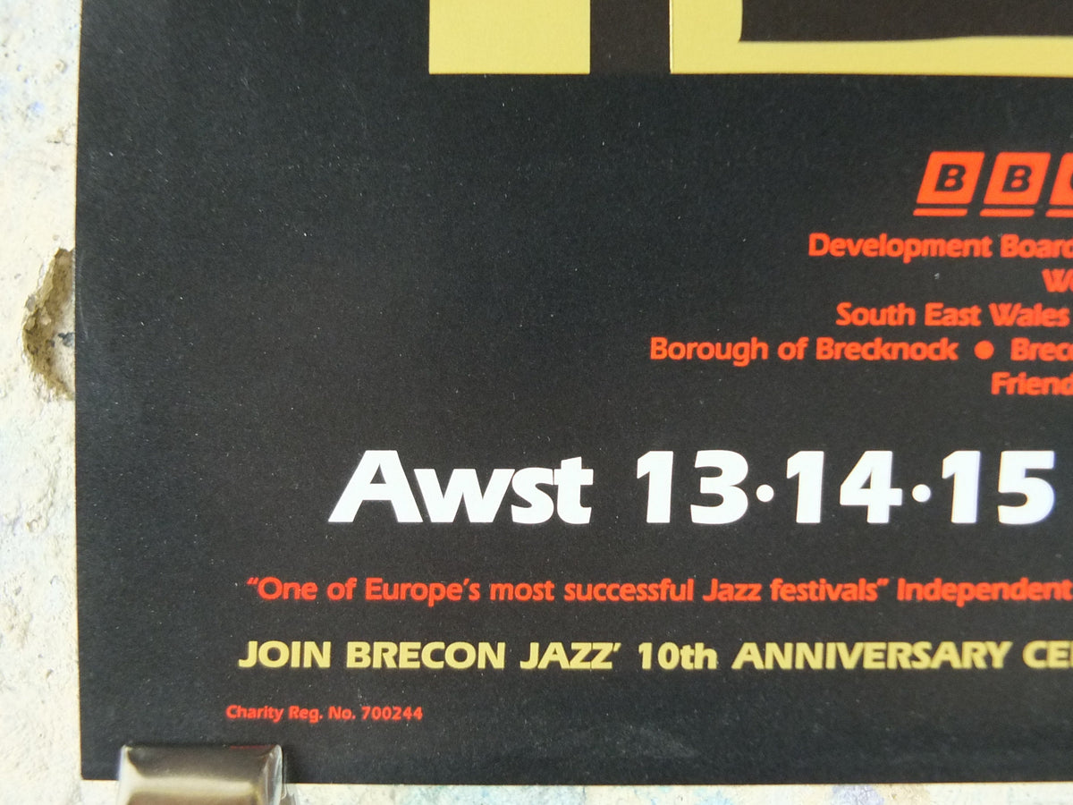 1993 Brecon Jazz 93 Poster, jazz music, Brecon Beacons, Wales, European Arts Festival, by Glenn Cour, wall art decor