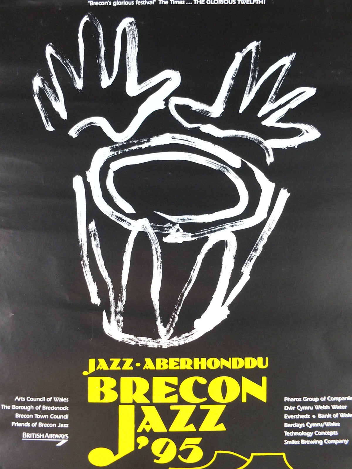 1995 Brecon Jazz 95 Poster, jazz music, Brecon Beacons, Wales, European Arts Festival, wall art decor