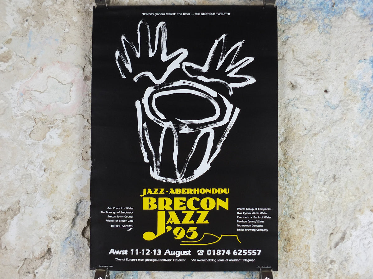 1995 Brecon Jazz 95 Poster, jazz music, Brecon Beacons, Wales, European Arts Festival, wall art decor