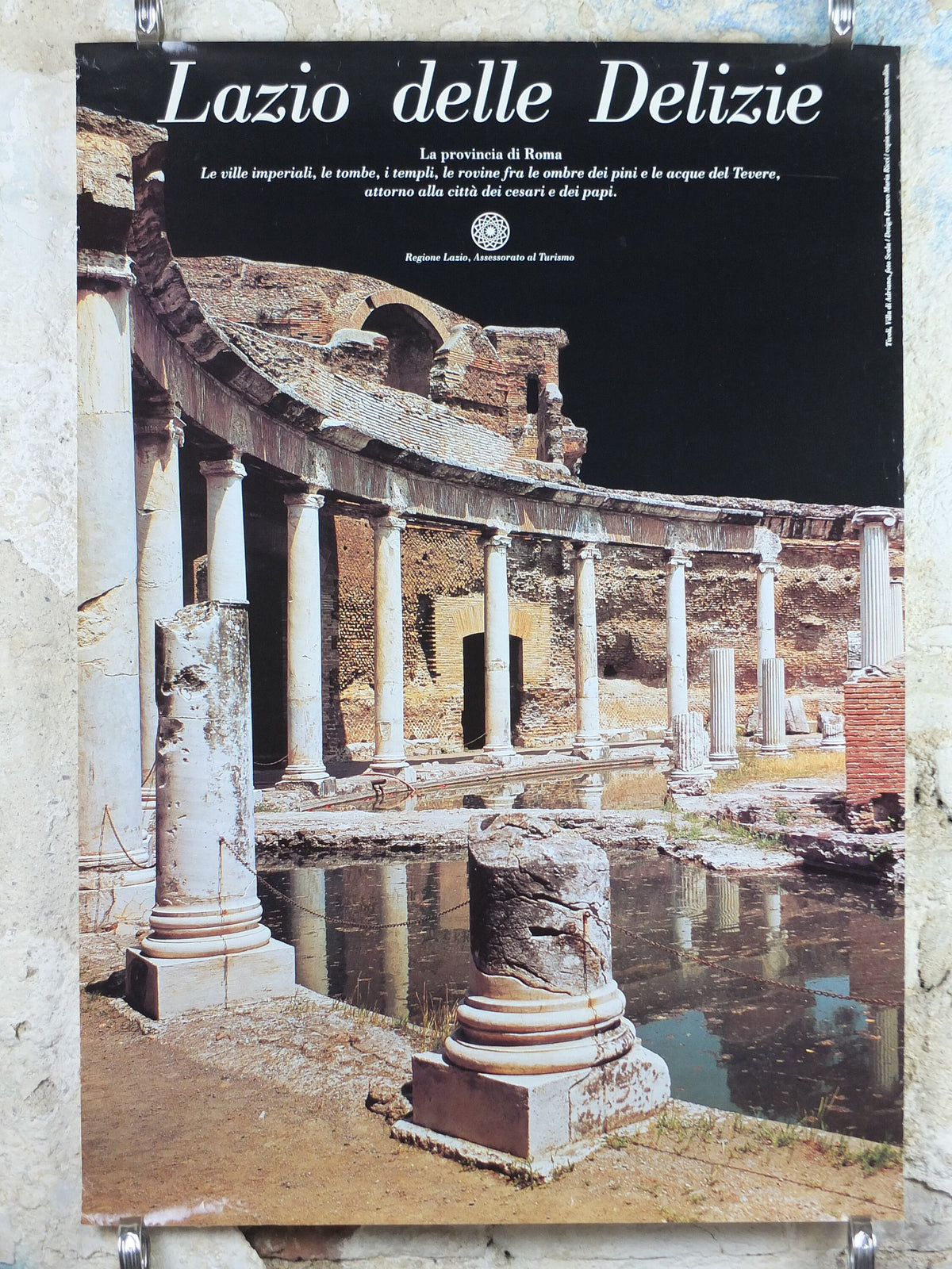 1980s Lazio Travel Poster, Hadrian's Villa, Tivoli Villa di Adriano, Vintage Italian Lazio, Italy travel tourism, holiday, wall art decor