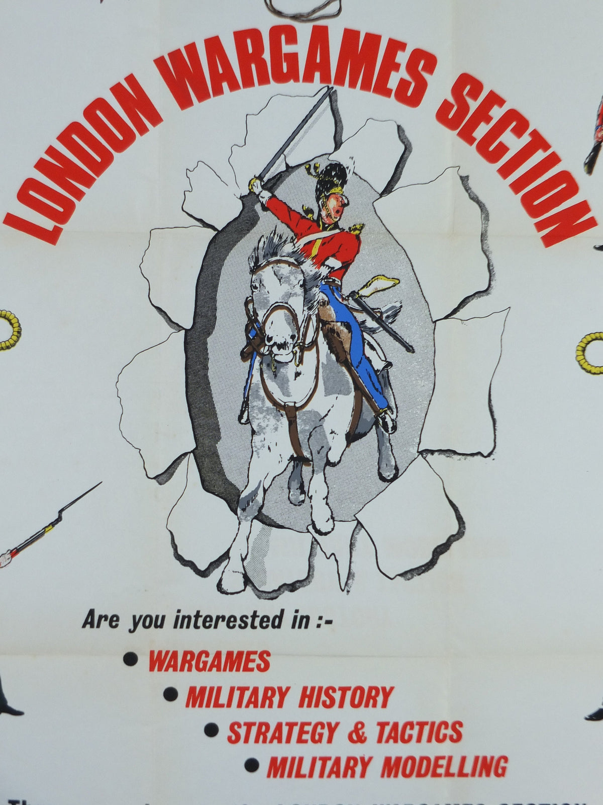 1950s London Wargames Section Poster, Ordnance Arms York Road London SE1, military history, historical war gaming, wall art decor