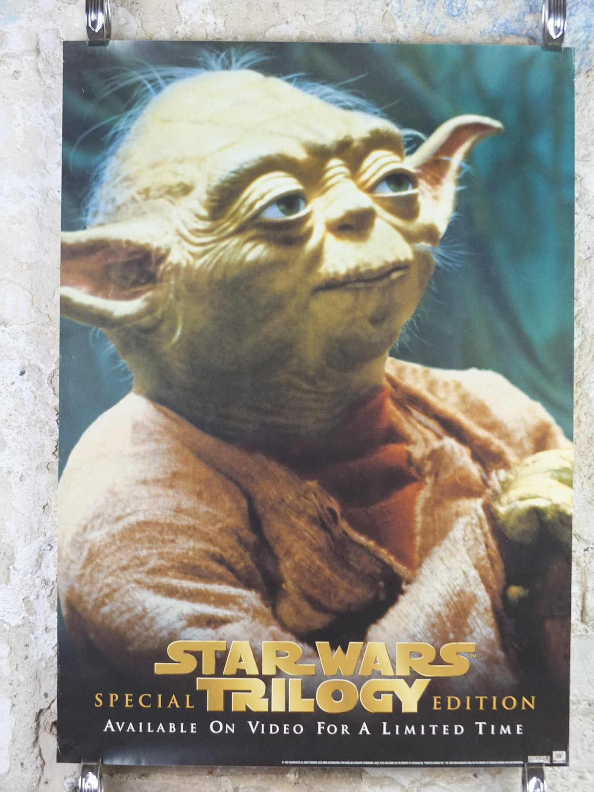 1997 Yoda Poster, Vintage Star Wars Trilogy, Return of the Jedi Special Edition, Lucasfilm, wall art film memorabilia