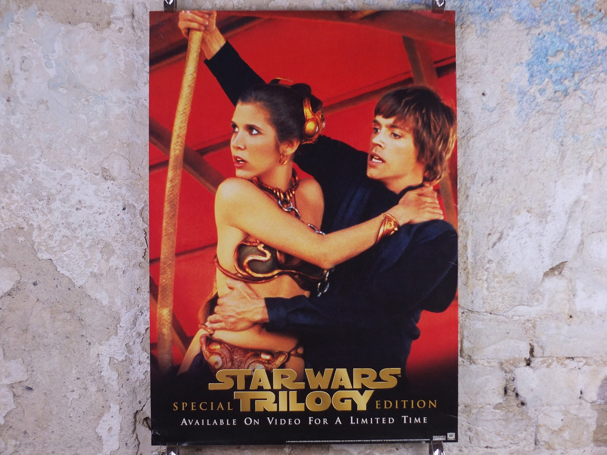 1997 Luke and Leia Poster, Vintage Star Wars Trilogy, Return of the Jedi Special Edition, Lucasfilm, wall art film memorabilia