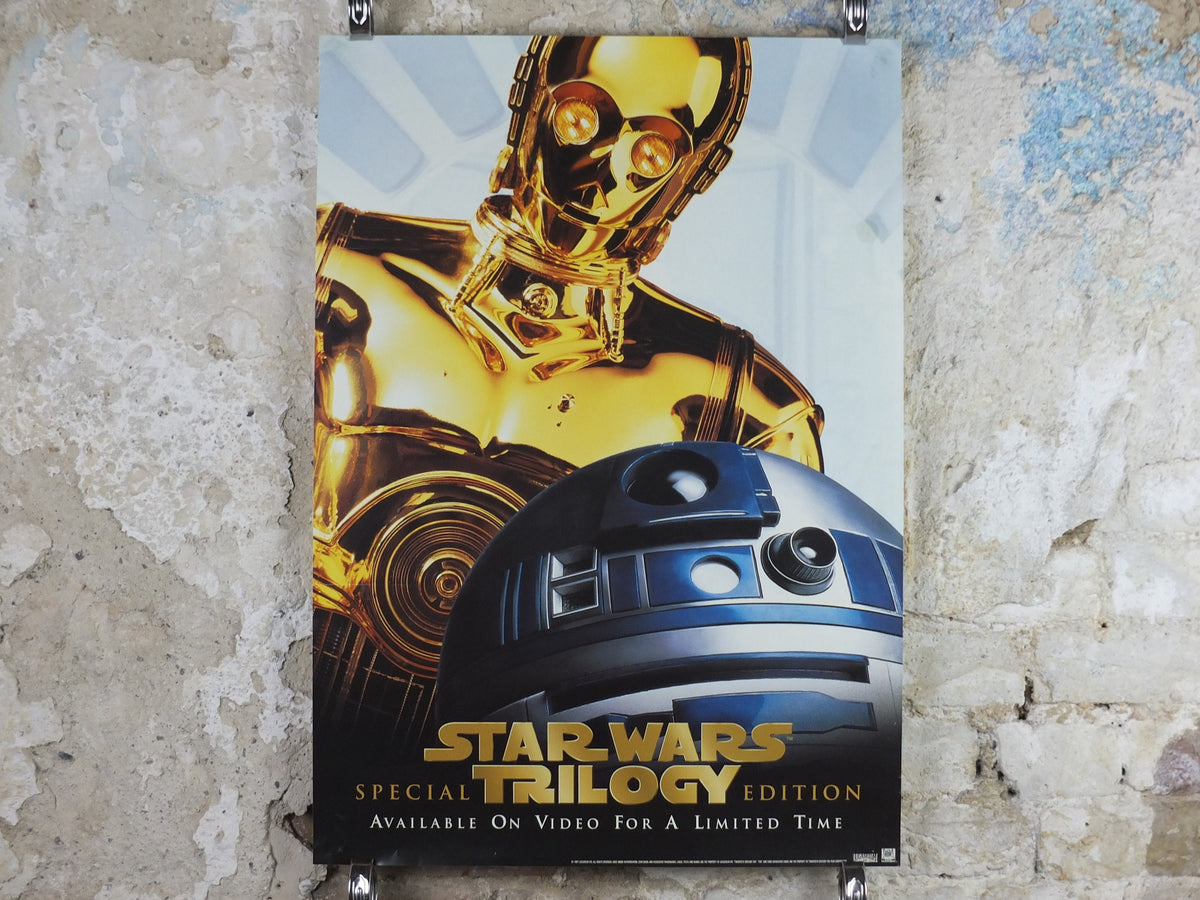1997 C3PO & R2D2 Poster, See Threepio Artoo Detoo, Vintage Star Wars Trilogy, Return of the Jedi Special Edition, Lucasfilm, wall art film
