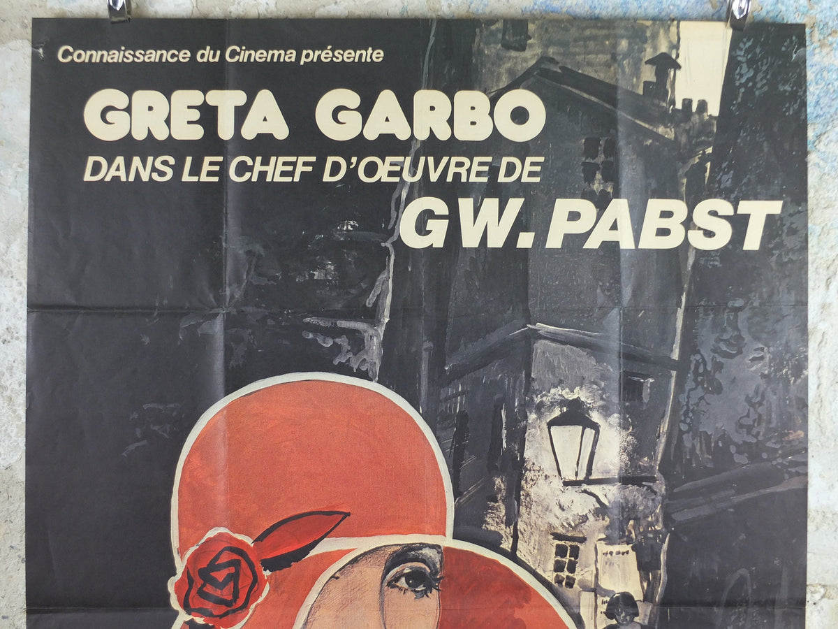 1960s Greta Garbo Poster, Joyless Street, 1925 film, French "Grande" size, La Rue Sans Joie, Large Vintage French, wall art decor