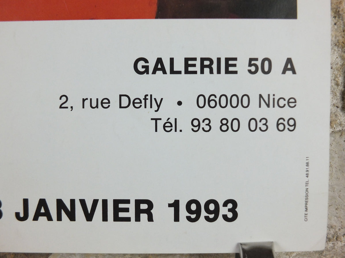 1993 Max Papart Poster, Homage to Delacroix and Serge Poliakoff, pop art and cubism, artist gallery exhibition, wall art decor