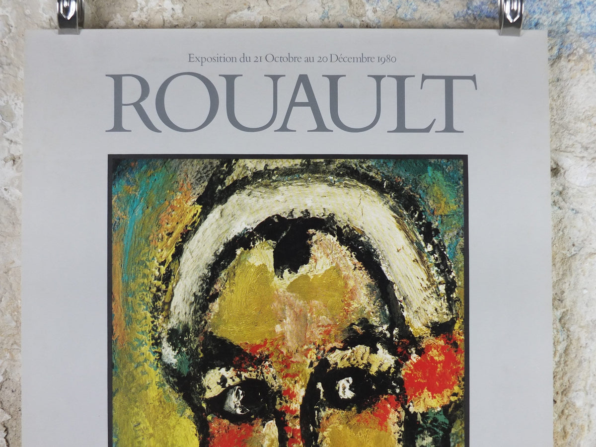 1980 Georges Rouault Poster, "Self portrait as a Clown" 1911 Expressionism Fauvism gallery exhibition, wall art decor