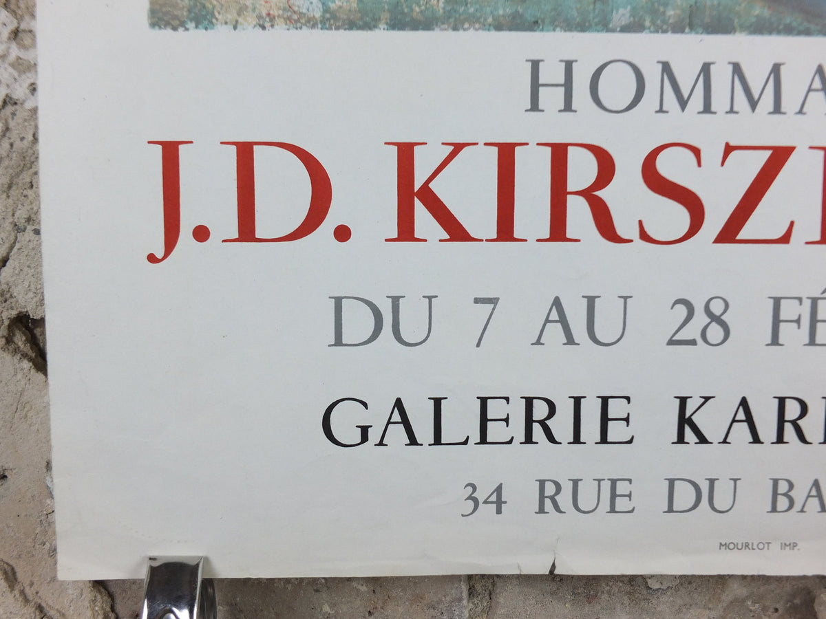 1962 J.D. Kirszenbaum Poster, Hommage J.D. Kirszenbaum, Jewish art, Impressionism Expressionism, artist gallery exhibition, wall art decor
