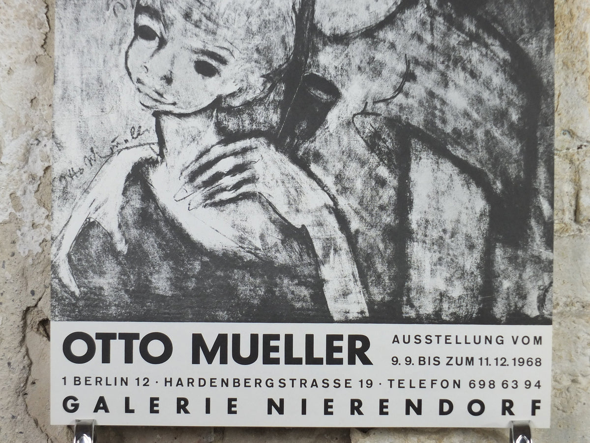 1968 Otto Mueller Poster, Gypsy Madonna and child, Zigeuner-Madonna, Die Brücke expressionist, artist gallery exhibition, wall art decor