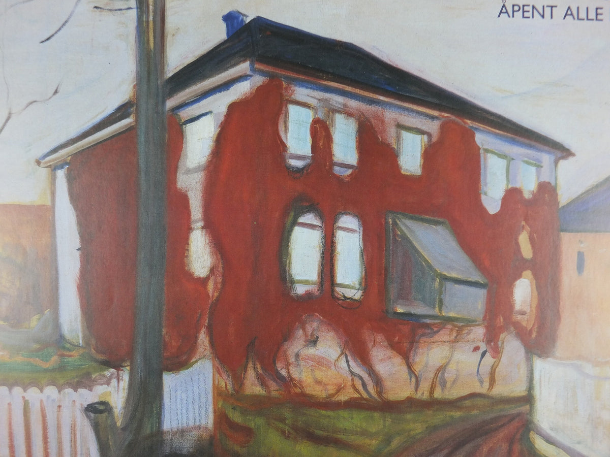 1996 Edvard Munch Poster, Red Virginia Creeper 1899, Munch Museet, Norway, Expressionism, Symbolism, gallery exhibition, wall art decor