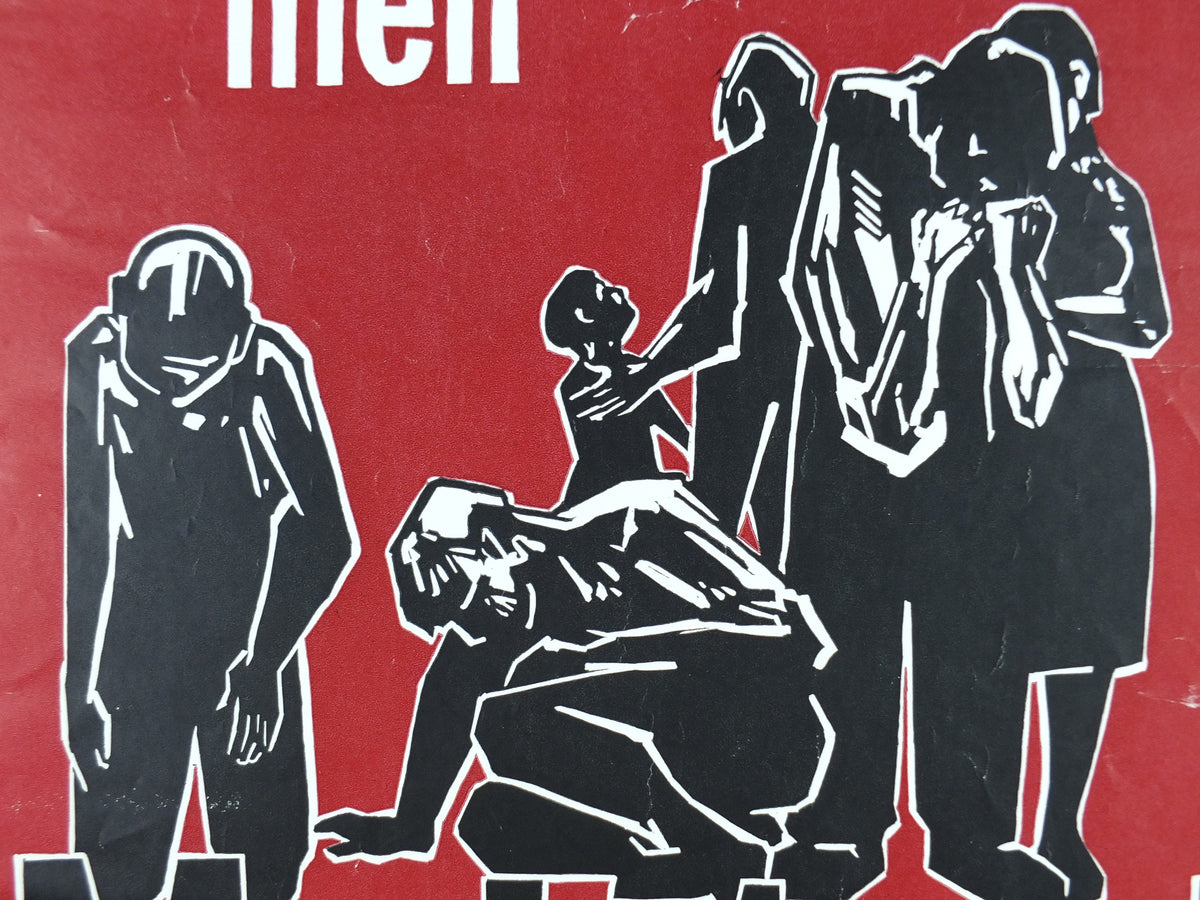 1960 Campaign Against Nuclear Weapons Poster, Danish design Peace activism, Kampagnen mod Atomvåben, ikke angst men modstand, wall art decor