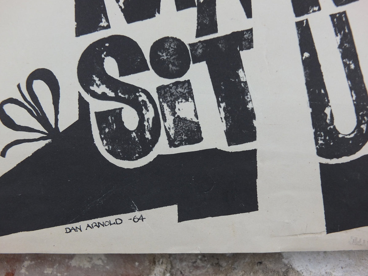 1964 Anti Nuclear Weapons Poster, Danish design Peace activism, "It rises and falls with foriegn policy" by Dan Arnold , wall art decor