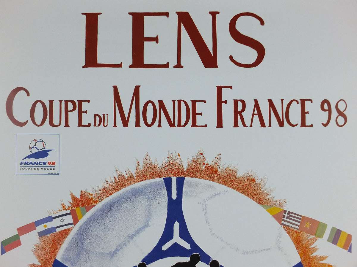 1998 World Cup Poster, Lens France 98, Coupe du Monde, by G Pekkler, football, soccer, 70cm x 50cm, original sport wall art decor