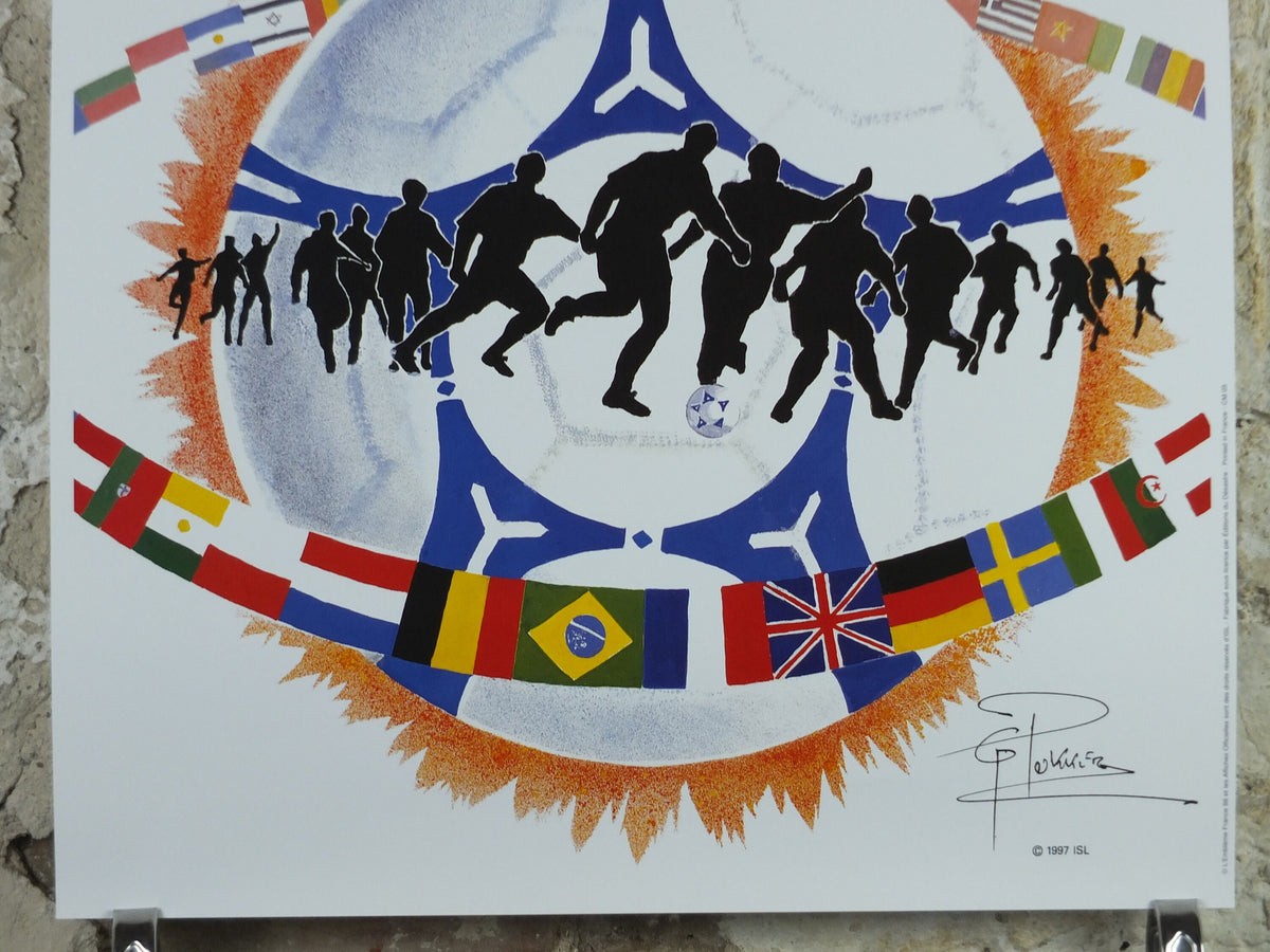 1998 World Cup Poster, Lens France 98, Coupe du Monde, by G Pekkler, football, soccer, 70cm x 50cm, original sport wall art decor