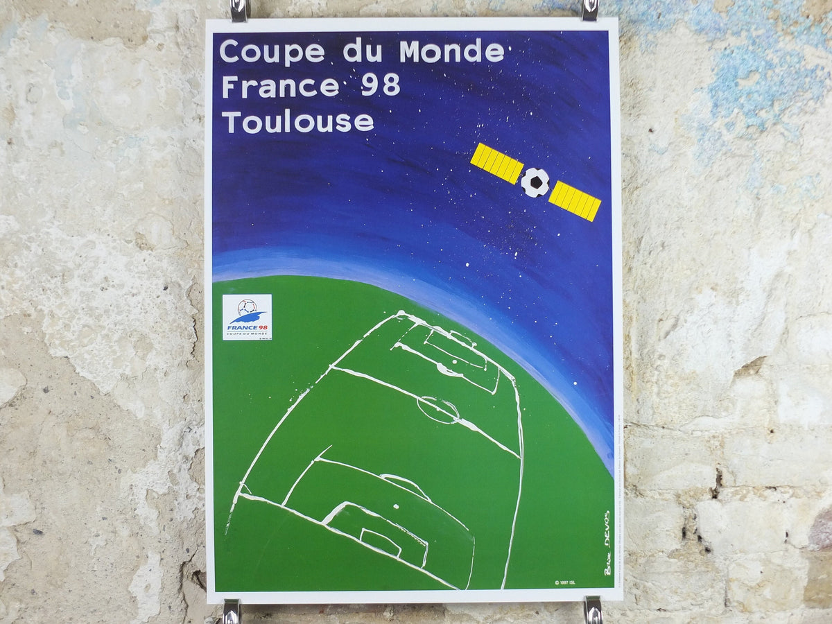 1998 World Cup Poster, Toulouse France 98, Coupe du Monde, by B Devos, football, soccer, 70cm x 50cm, original sport wall art decor