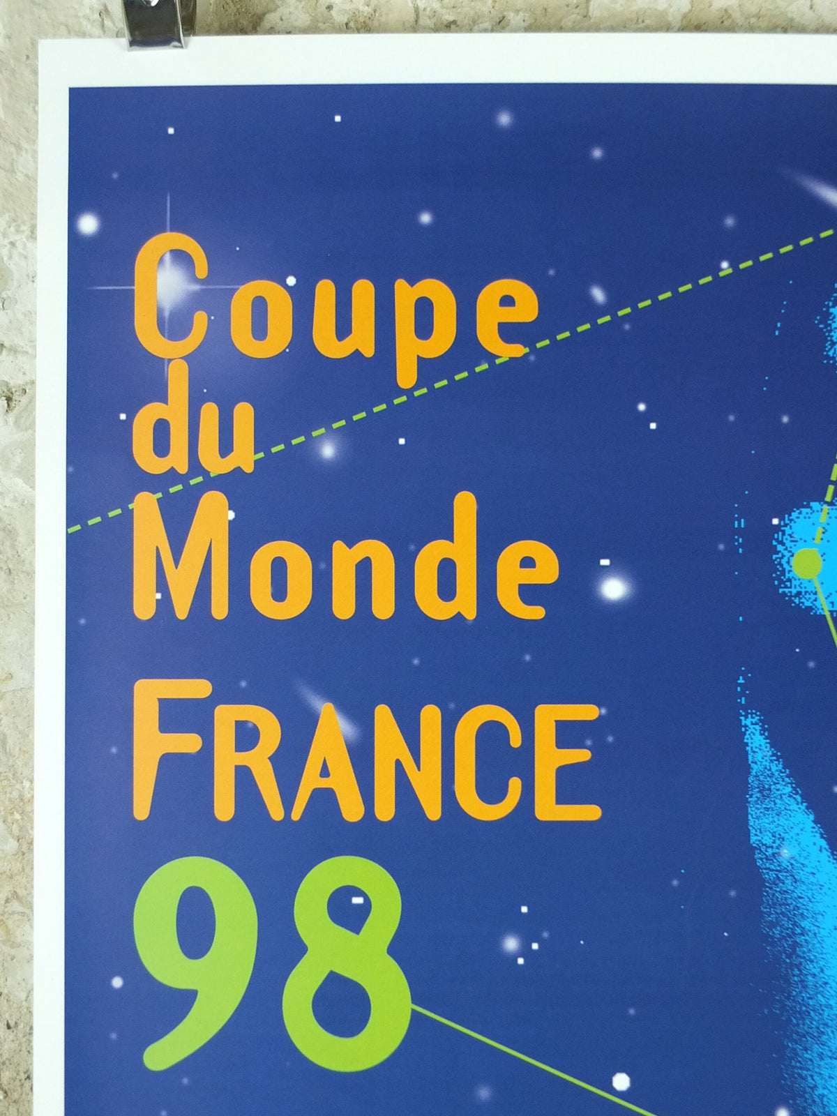 1998 World Cup Poster, Nantes France 98, Coupe du Monde, by Sandra Nikolic, football, soccer, 70cm x 50cm, original sport wall art decor
