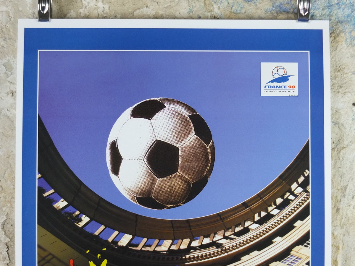 1998 World Cup Poster, Montpellier France 98, Coupe du Monde, by V Solsona, football, soccer, 70cm x 50cm, original sport wall art decor
