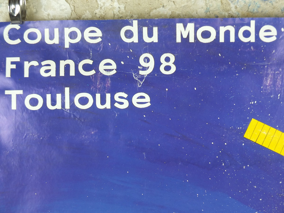 1998 World Cup Poster, Toulouse France 98, Coupe du Monde, by B Devos, football, soccer, 80cm x 60cm, original sport wall art decor