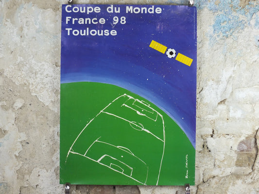 1998 World Cup Poster, Toulouse France 98, Coupe du Monde, by B Devos, football, soccer, 80cm x 60cm, original sport wall art decor