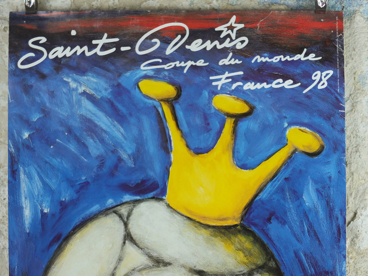 1998 World Cup Poster, Saint Denis France 98, Coupe du Monde, by S Decugis, football, soccer, 80cm x 60cm, original sport wall art decor