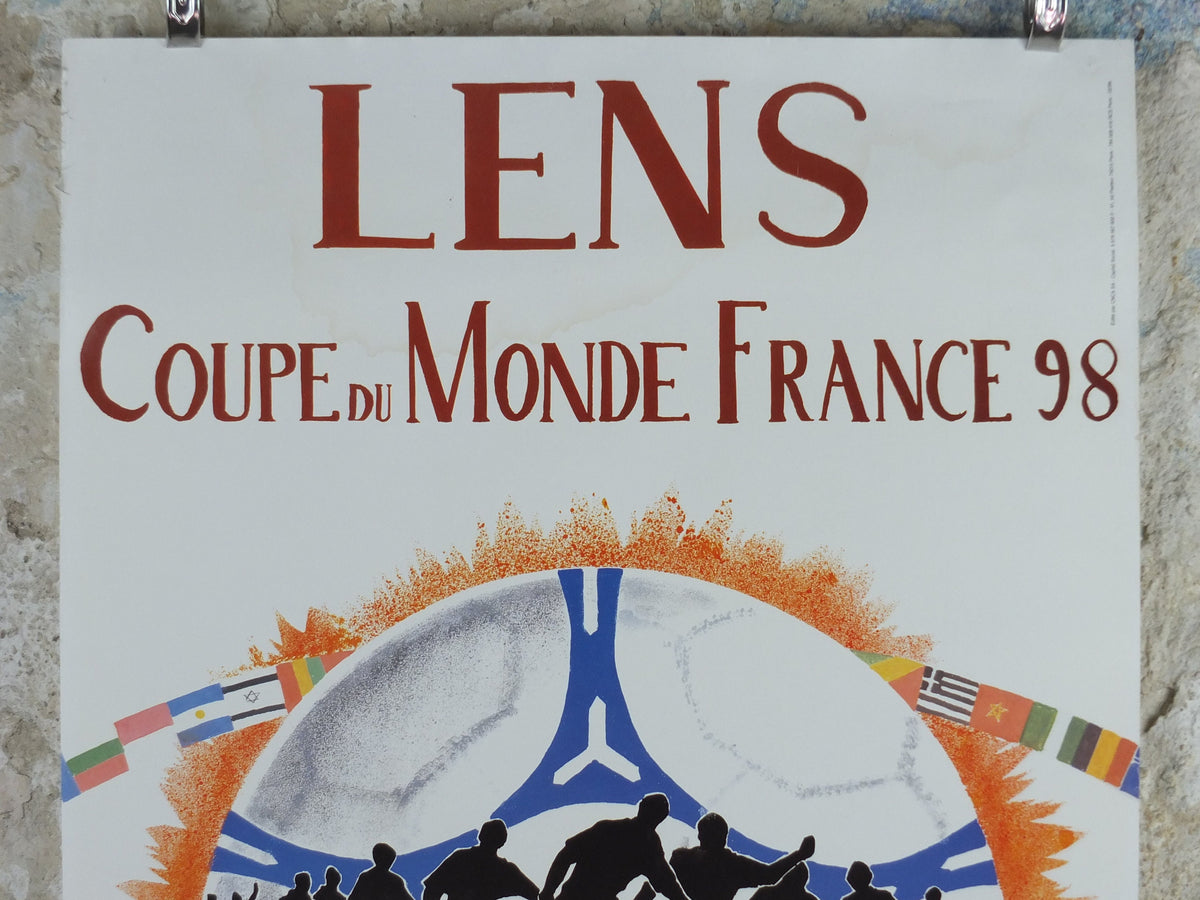 1998 World Cup Poster, Lens France 98, Coupe du Monde, by G Pekkler, football, soccer, 80cm x 60cm, original sport wall art decor