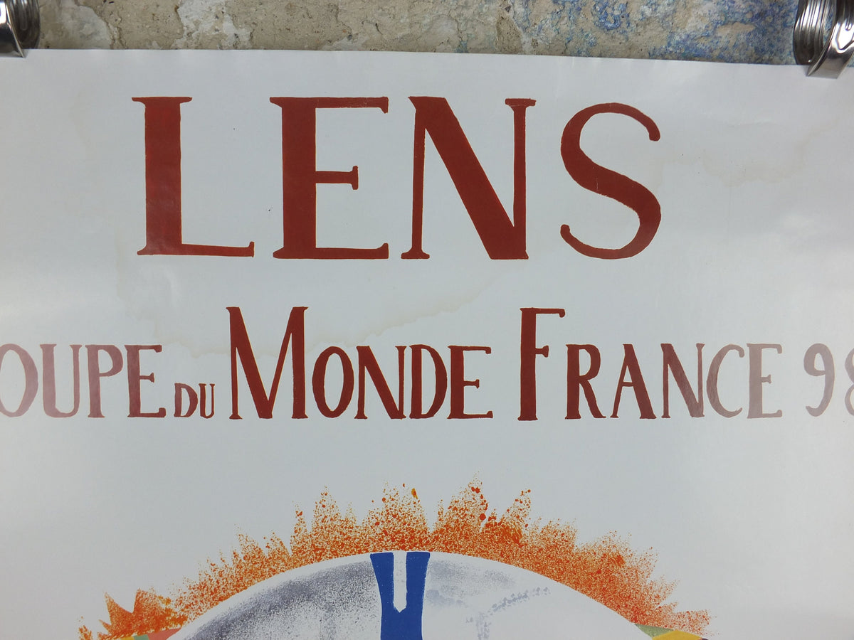 1998 World Cup Poster, Lens France 98, Coupe du Monde, by G Pekkler, football, soccer, 80cm x 60cm, original sport wall art decor