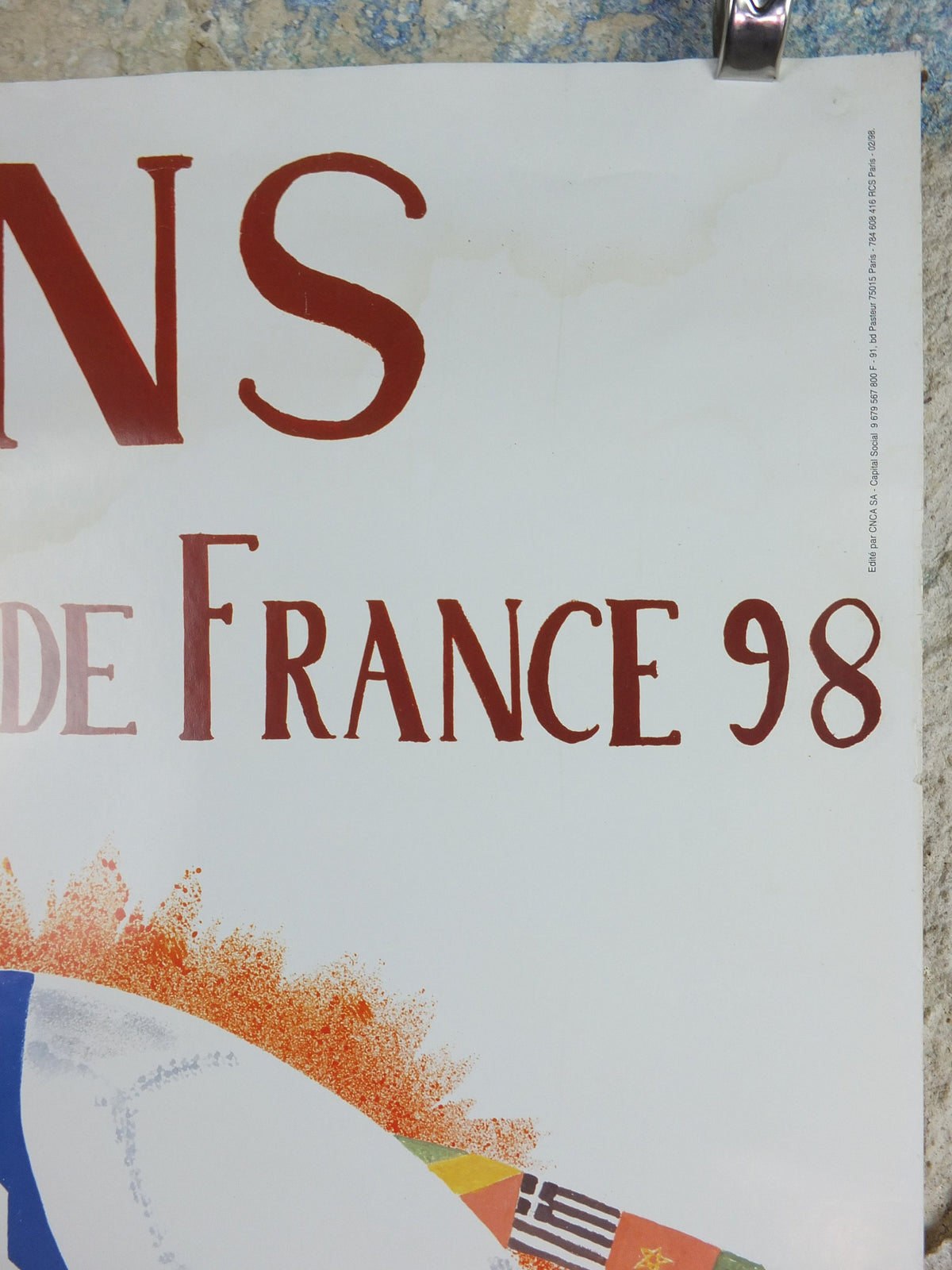 1998 World Cup Poster, Lens France 98, Coupe du Monde, by G Pekkler, football, soccer, 80cm x 60cm, original sport wall art decor