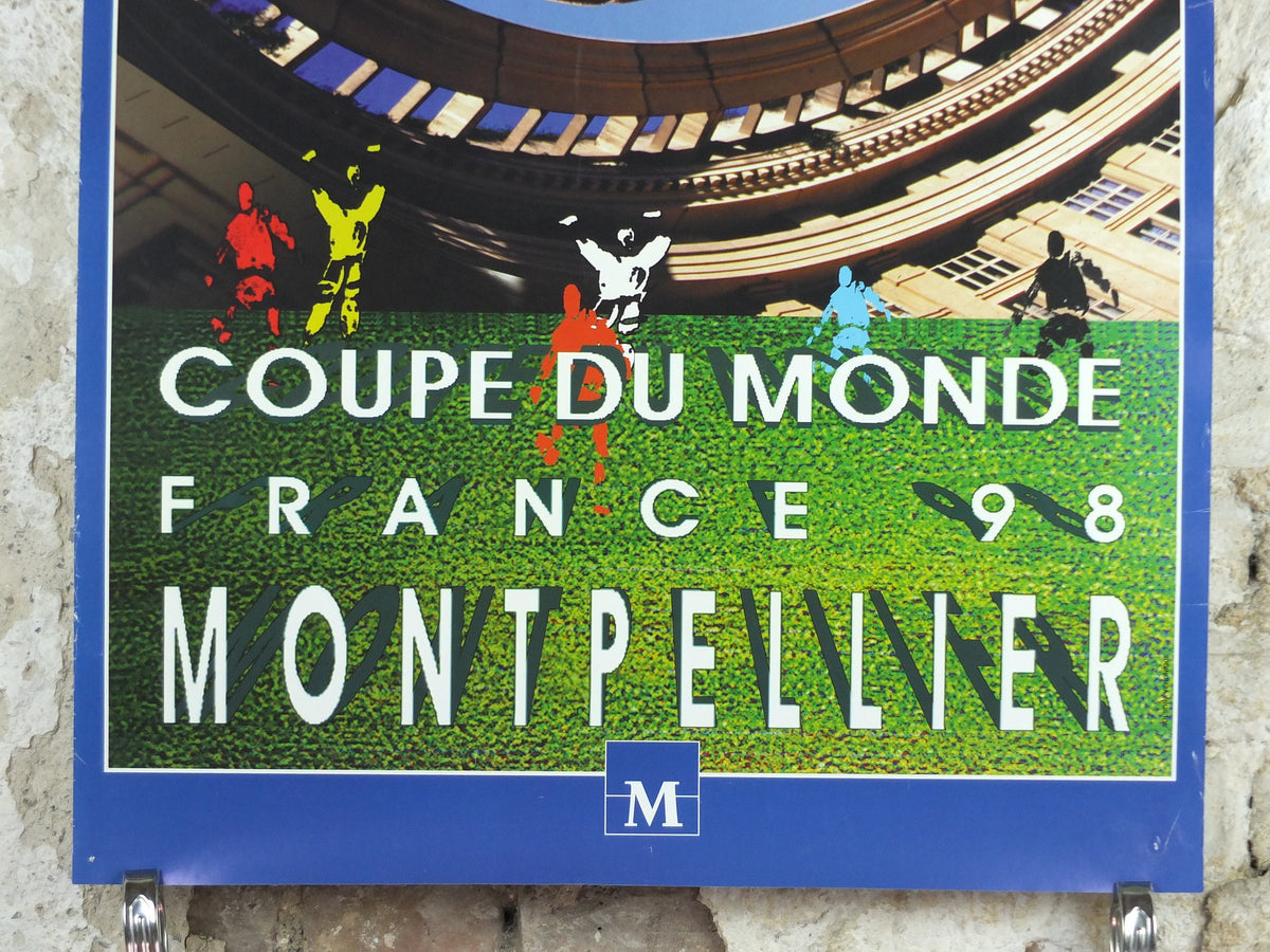 1998 World Cup Poster, Montpellier France 98, Coupe du Monde, by V Solsona, football, soccer, 80cm x 60cm, original sport wall art decor