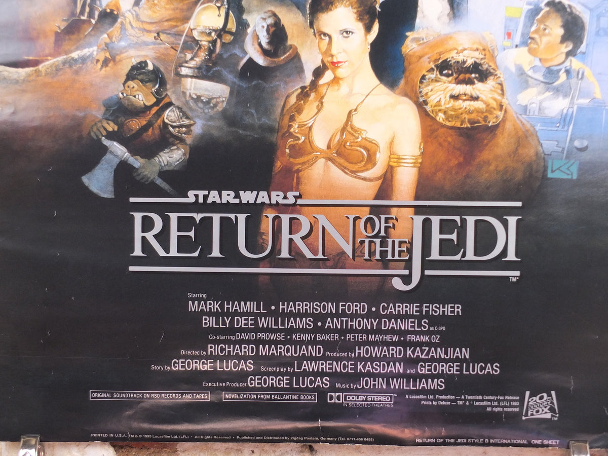 1995 Return of the Jedi Poster, International Star Wars Style B, by Kazuhiko Sano, Zigzag Germany variation, film wall art decor