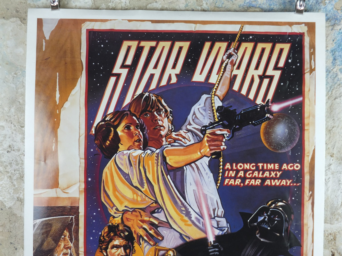 1995 Star Wars Style D Poster, by Zigzag Posters Germany, Mark Hamill, Harrison Ford, Carrie Fisher, wall art cinema film memorabilia