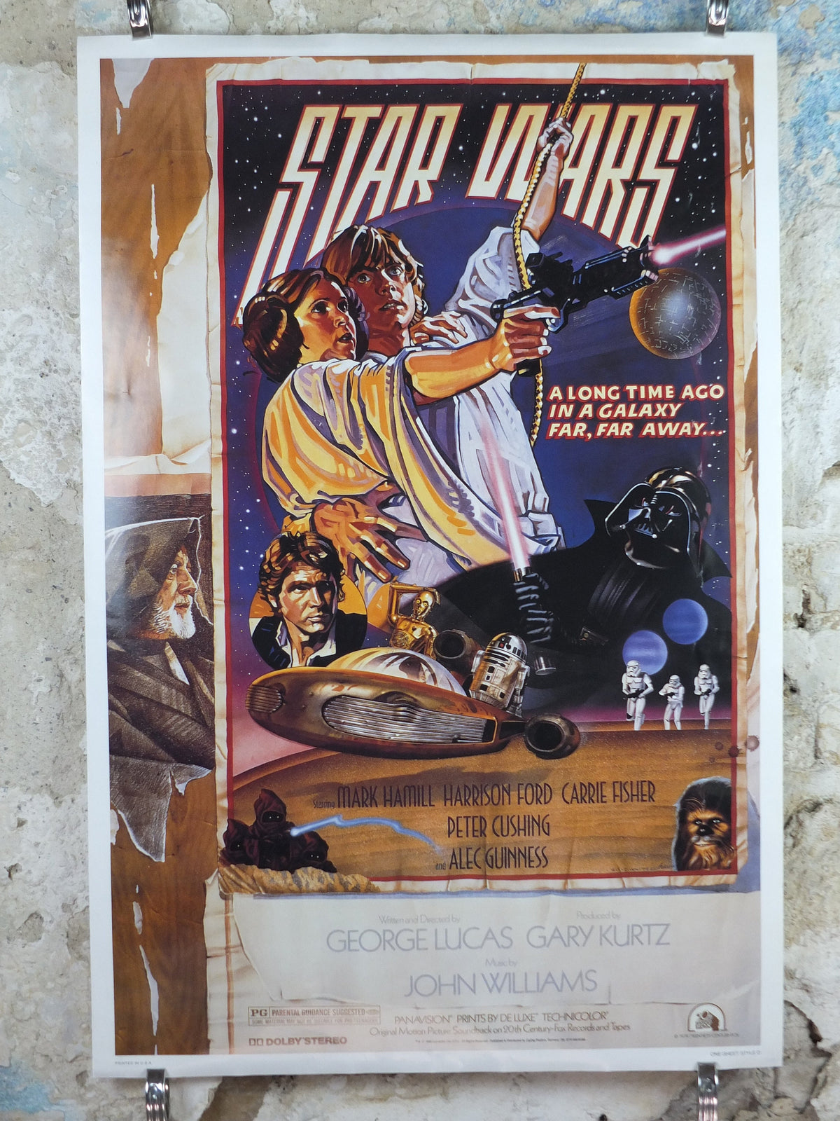 1995 Star Wars Style D Poster, by Zigzag Posters Germany, Mark Hamill, Harrison Ford, Carrie Fisher, wall art cinema film memorabilia
