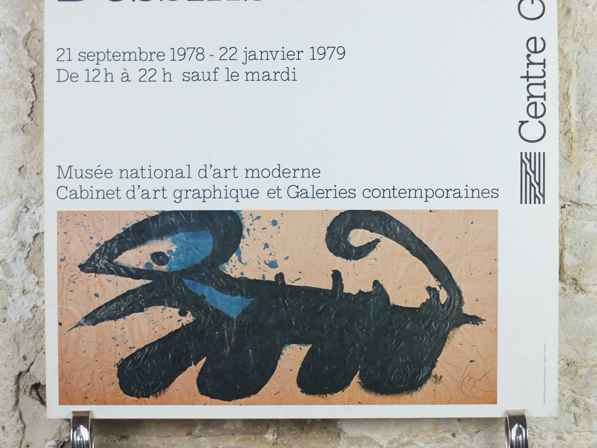 1979 Joan Miro Poster, Centre Georges Pompidou, Dessins de Miro, Dada Surrealism, modern art, gallery exhibition wall art decor