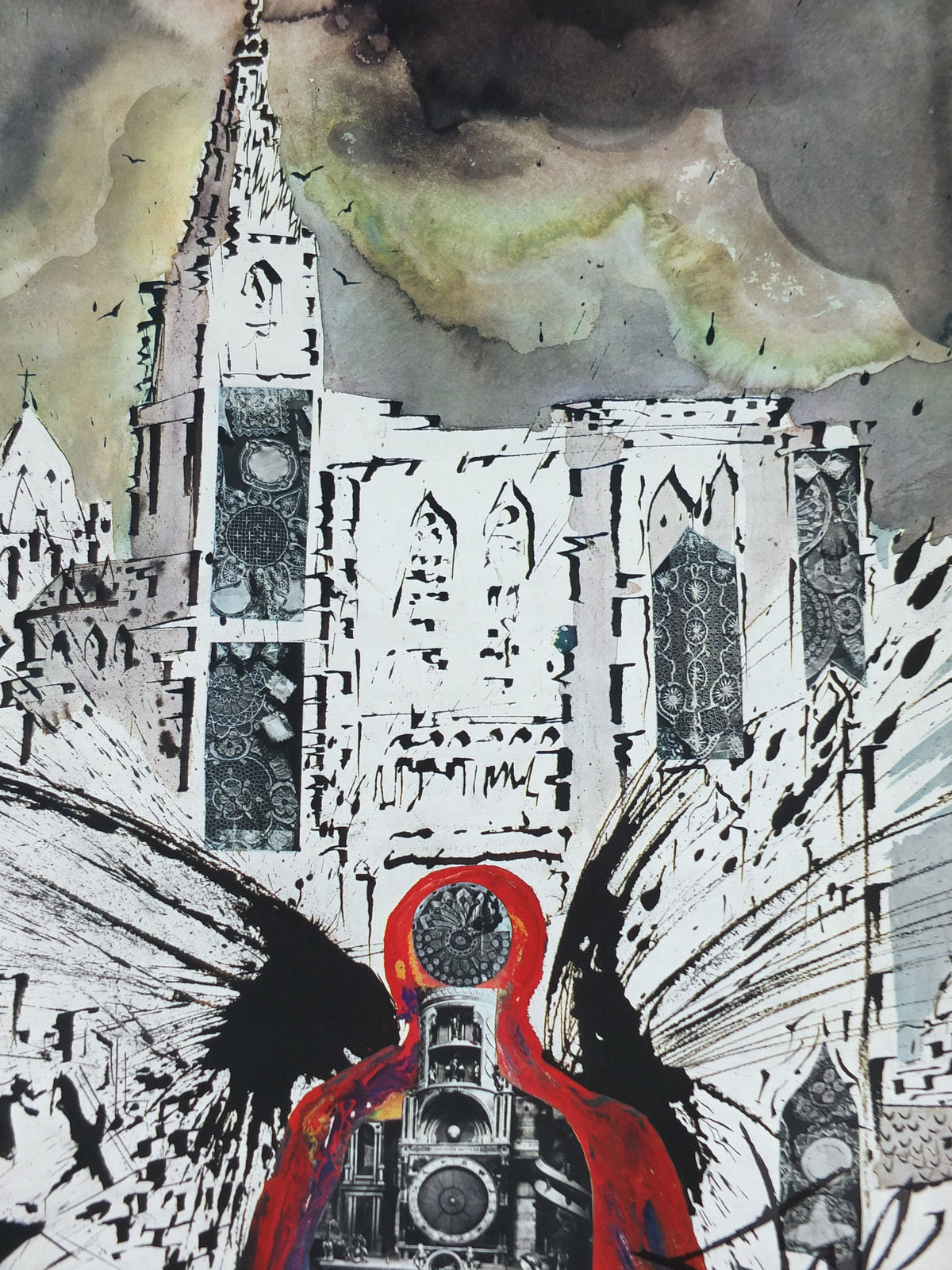 Vintage Dali Alsace Poster, Salvador Dali, Butterflies, SNCF, travel tourism, 60cmx37cm, Chemins de fer Francais, wall art 1970s